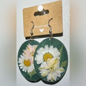 Handmade Floral Resin Earrings